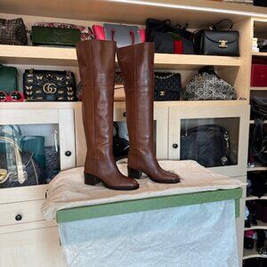 Gucci Over The Knee Brown Boots